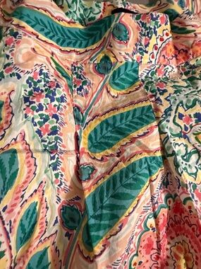 Talbots Paisley Long Skirt in Green, Pink, Yellow